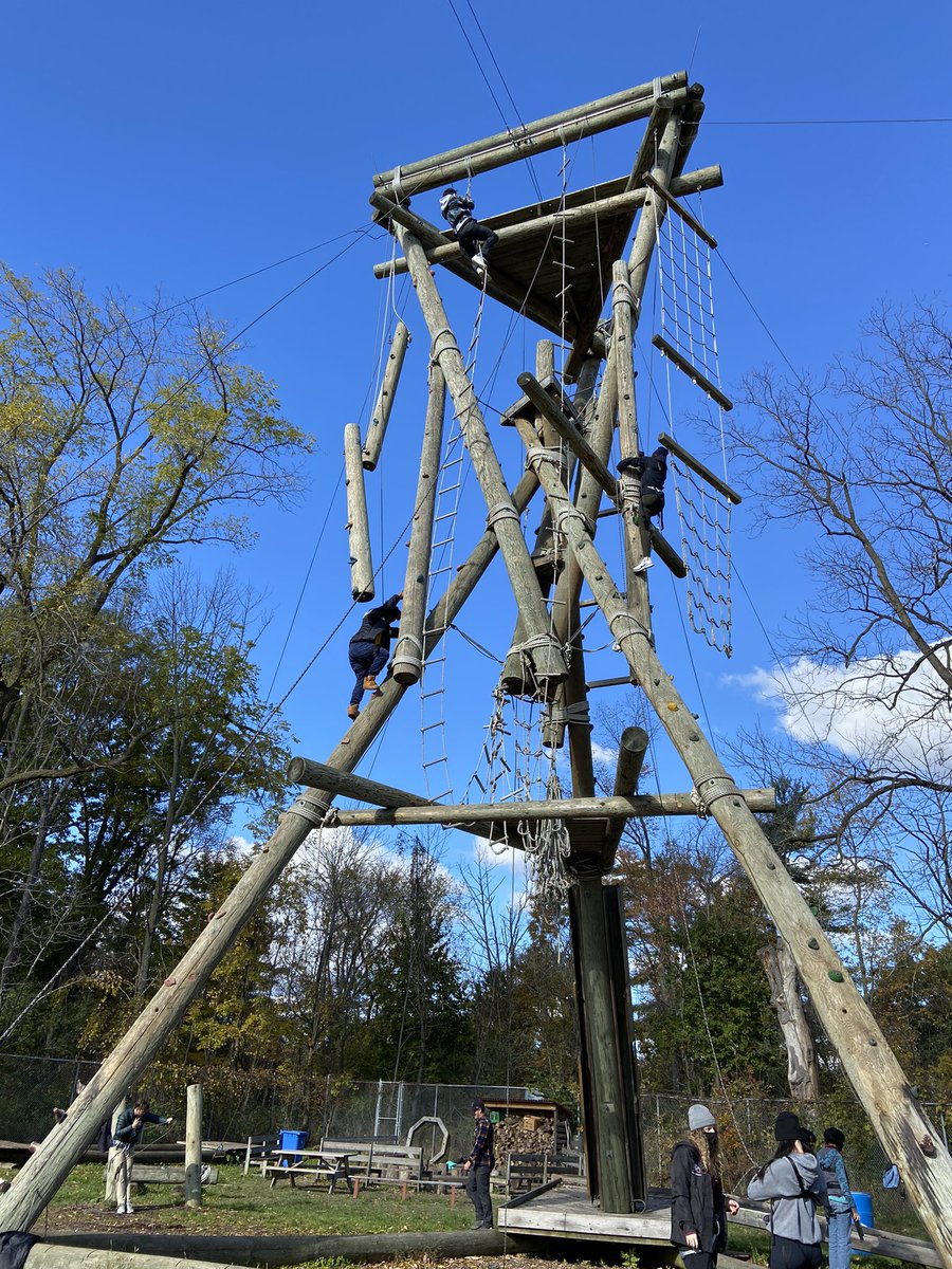 GWSSMathSci's tweet photo. First field trip in two years! GW environmental SHSM doing some training at The McMaster Alpine tower.  #SHSM #LearningOutdoors https://t.co/SheA7dokyk