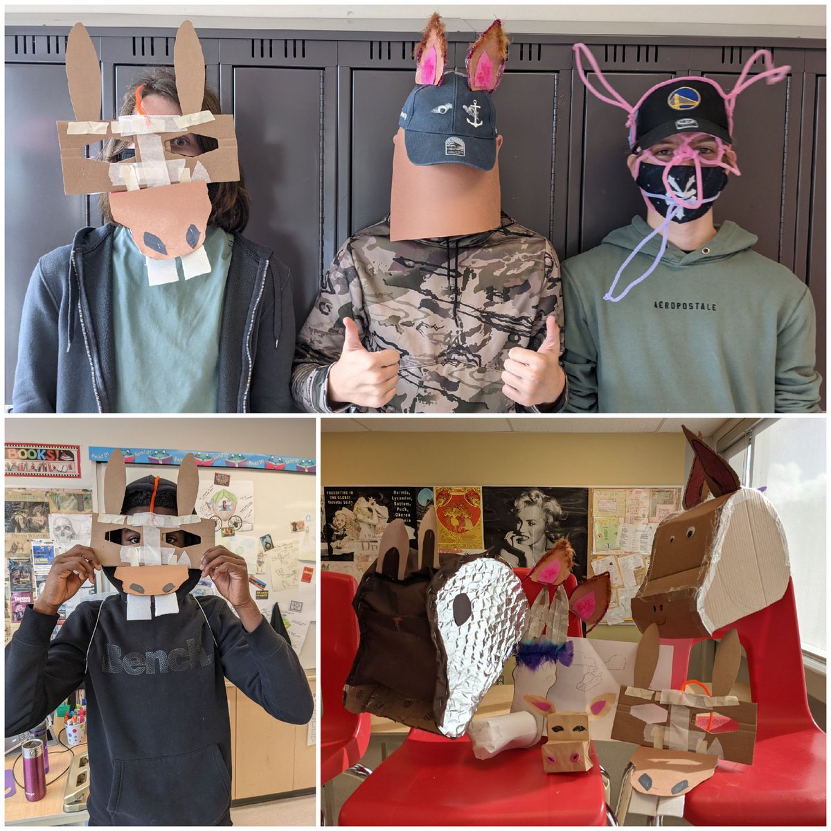 Mrs. McKever-Walsh shared some awesome photos of her grade 9 English class doing "A Midsummer Night's Dream" activity of "building bottom"!! So fun &amp; entertaining to see the student designs! <a href="/KellyKlalonde/">Kelly Lalonde</a> <a href="/mrsashleyhilli1/">ahillier</a> <a href="/bmillsap8/">Brent Millsap</a>