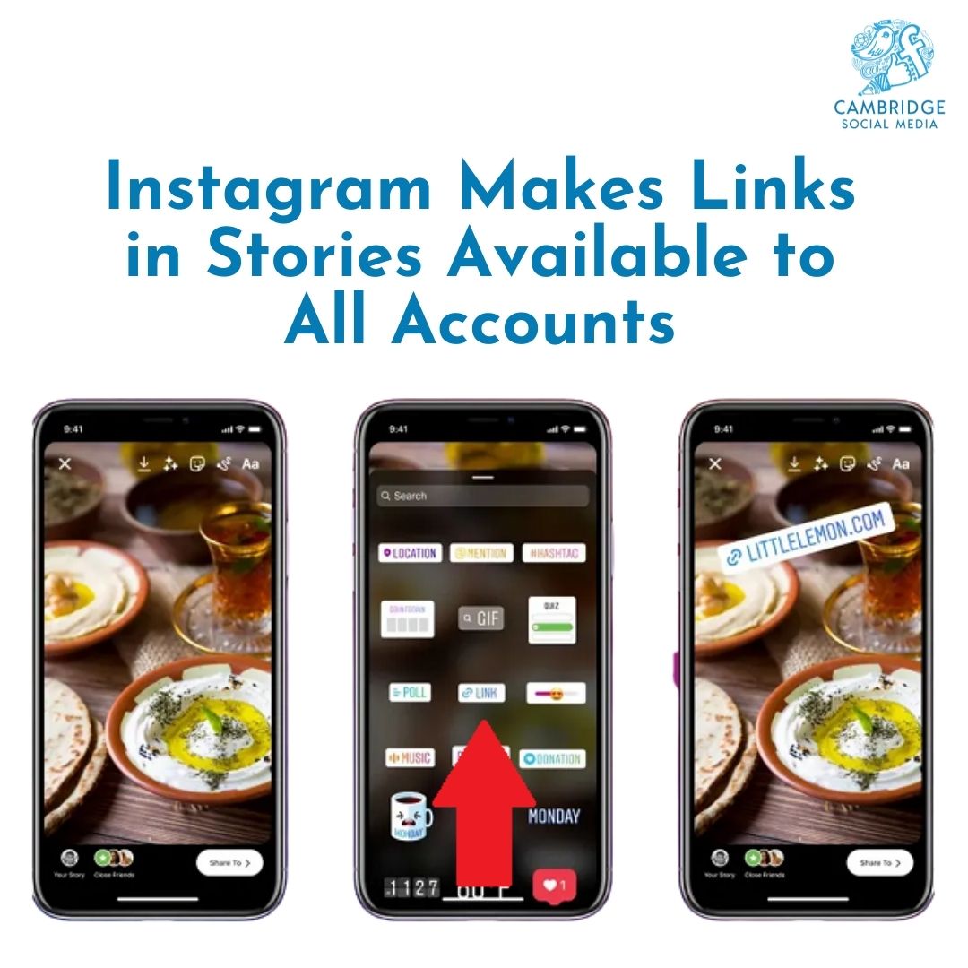 🚨 Did you hear the Instagram news?

Last week, Instagram has announced that links are now being made available in Instagram Stories for all users, not just those with 10k followers or verified accounts 🔗

Happy 'link sticker' using!

Source: bit.ly/3pWQYYp
