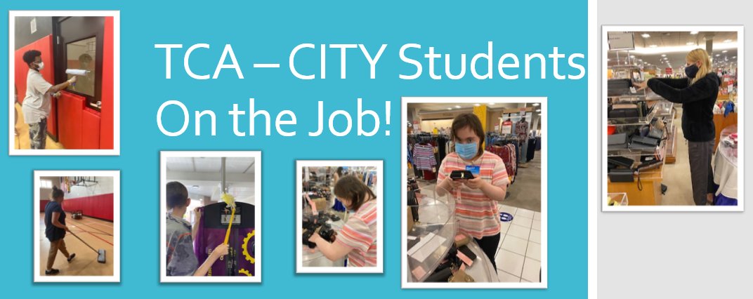 TCA Students happy to be on the job enjoying work based learning experiences.