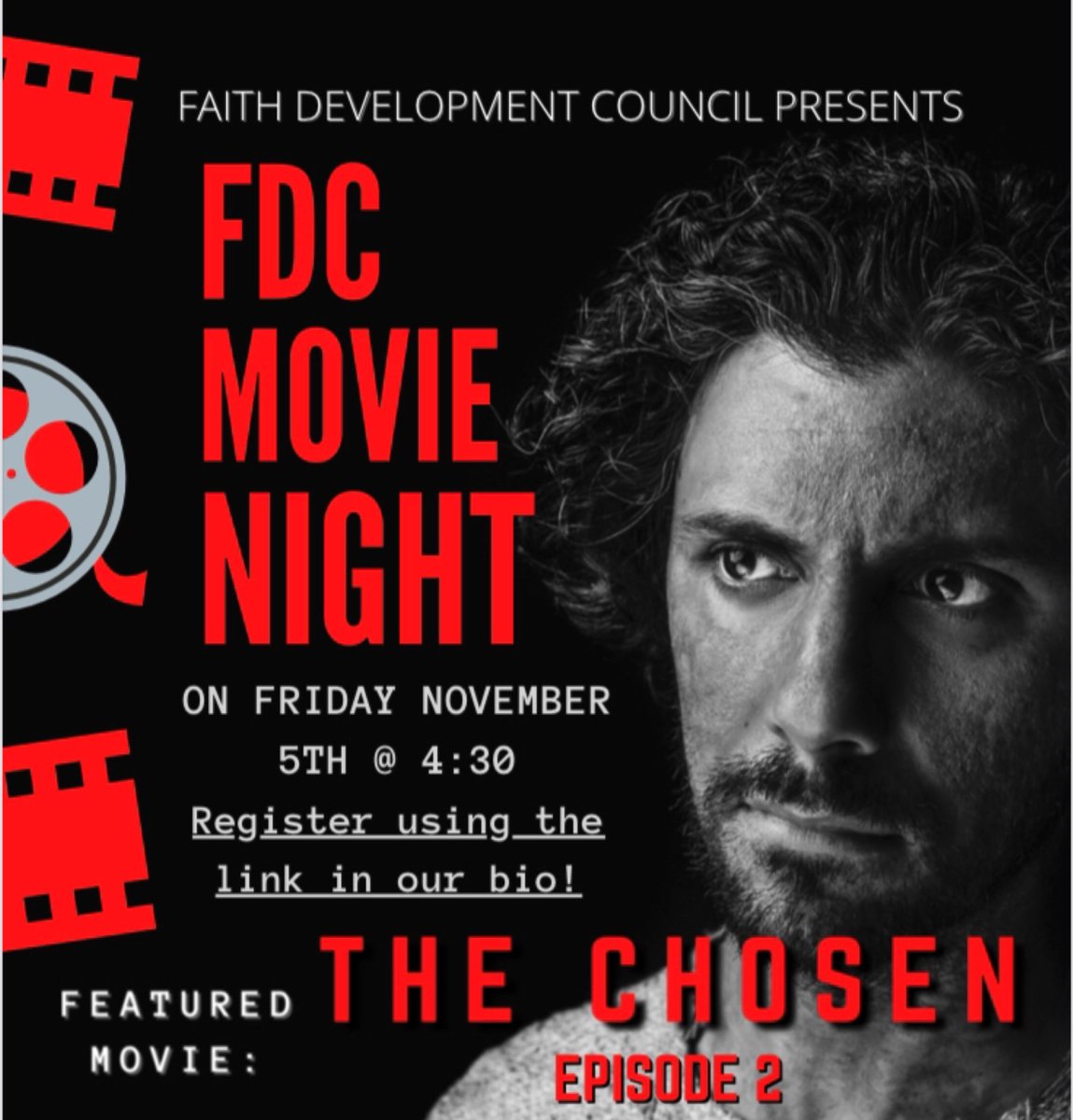 Hey SBA, this Friday night we will be watching the second episode of The Chosen! Don’t worry if you haven’t seen the first episode, we’ll catch you up! RSVP through the link in our bio and make sure to bring a friend. See you there 😁 @SBAtoday <a href="/sbastudgov/">SBA Student Gov</a>