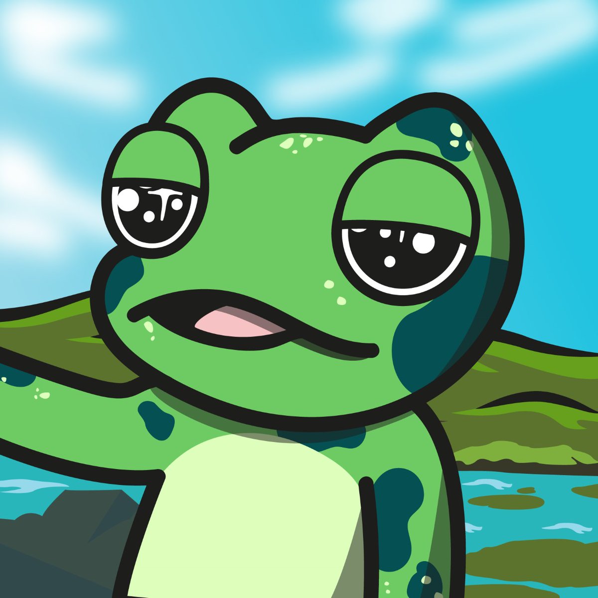 FroggyzNFT's tweet photo. 🚨[THREAD] Hi my name is Blizzard and I live on Froggyz Island🏝️ ,
an island on a small hidden planet that I named "
floating water lilies ”.🌏
You may be wondering how I ended up here?🐸
⬇️
#nftstories
#NFTCommunity #NFTdrop #nftcollectors #NFTs #froggyznft #nftart #NFTartists https://t.co/GoR1C110jP