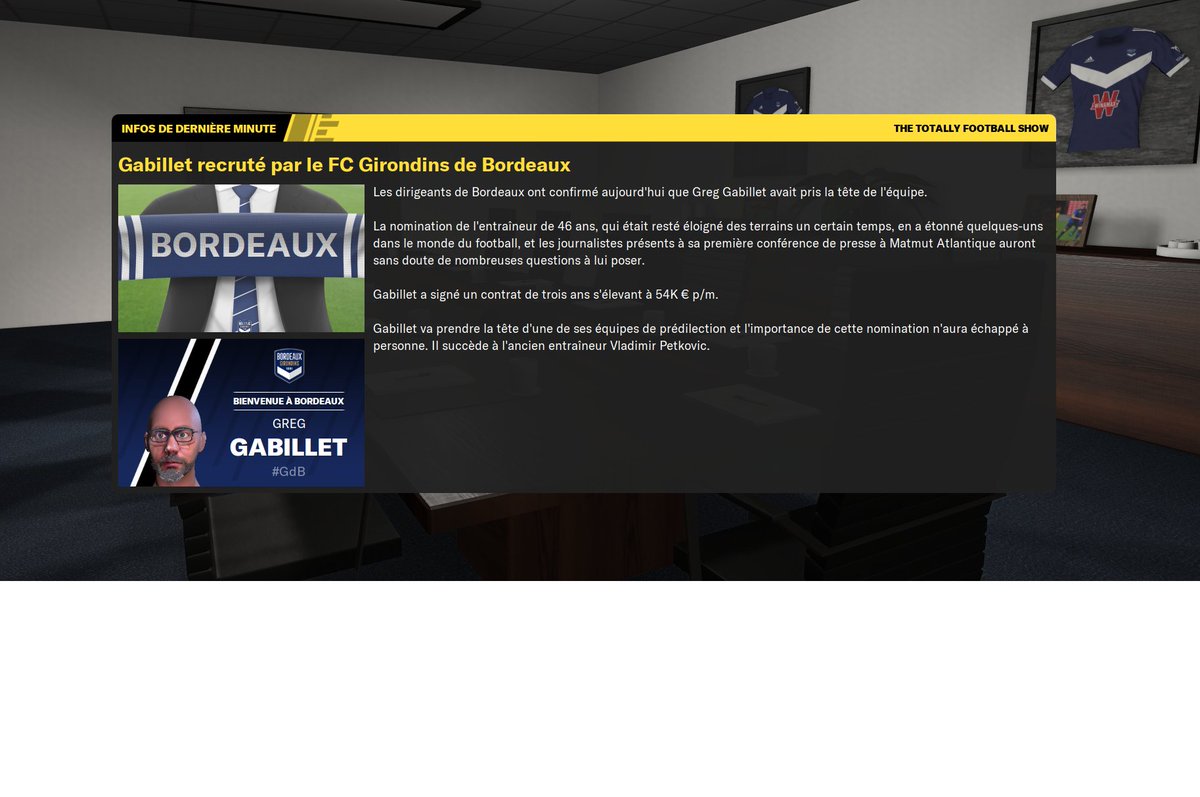 pressebasket's tweet photo. #PetkovicOut, vous en aviez marre du #Petkoball, me voici arriver à la rescousse de nos #Girondins pour une nouvelle aventure que j'espère couronnée de succès et de beau jeu :-)
#footballmanager2022 #FM22, je ne m'en lasserais JAMAIS #footballmanageraddict https://t.co/aUDM4vwo5Z