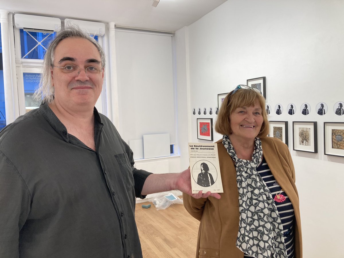 L’artiste et le commissaire…
Maggy Mauritz et Frédéric Acquaviva
L’exposition « Maggy Mauritz, La lettriste effacée » commence demain jeudi 4 novembre à l’occasion du traditionnel Jeudi des Beaux-Arts !