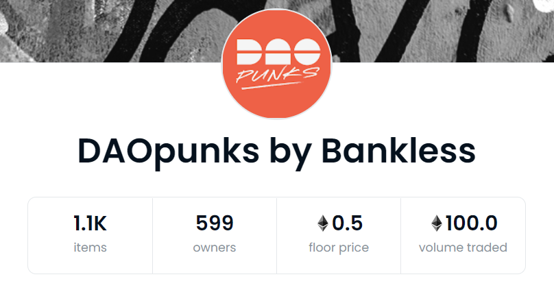 DAOpunksNFT's tweet photo. probably nothing 👀

✨CORPrat to DAOpunk grants program discussions have begun in our Discord. Join the conversation!

✨We hit 100ETH traded on OpenSea! https://t.co/K3bfwjovhs