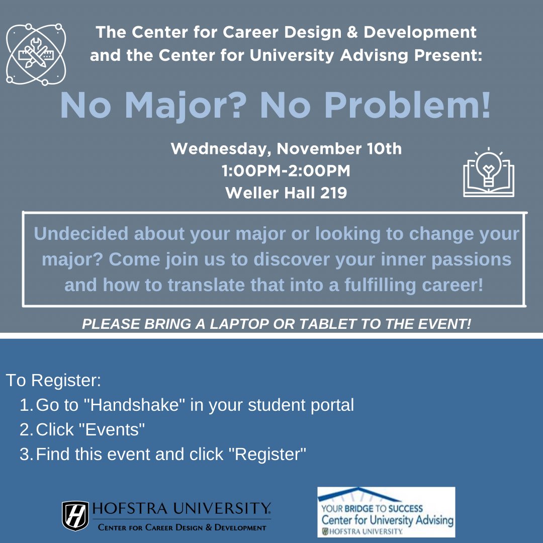 No major? No problem! Next Wednesday in Weller Hall!