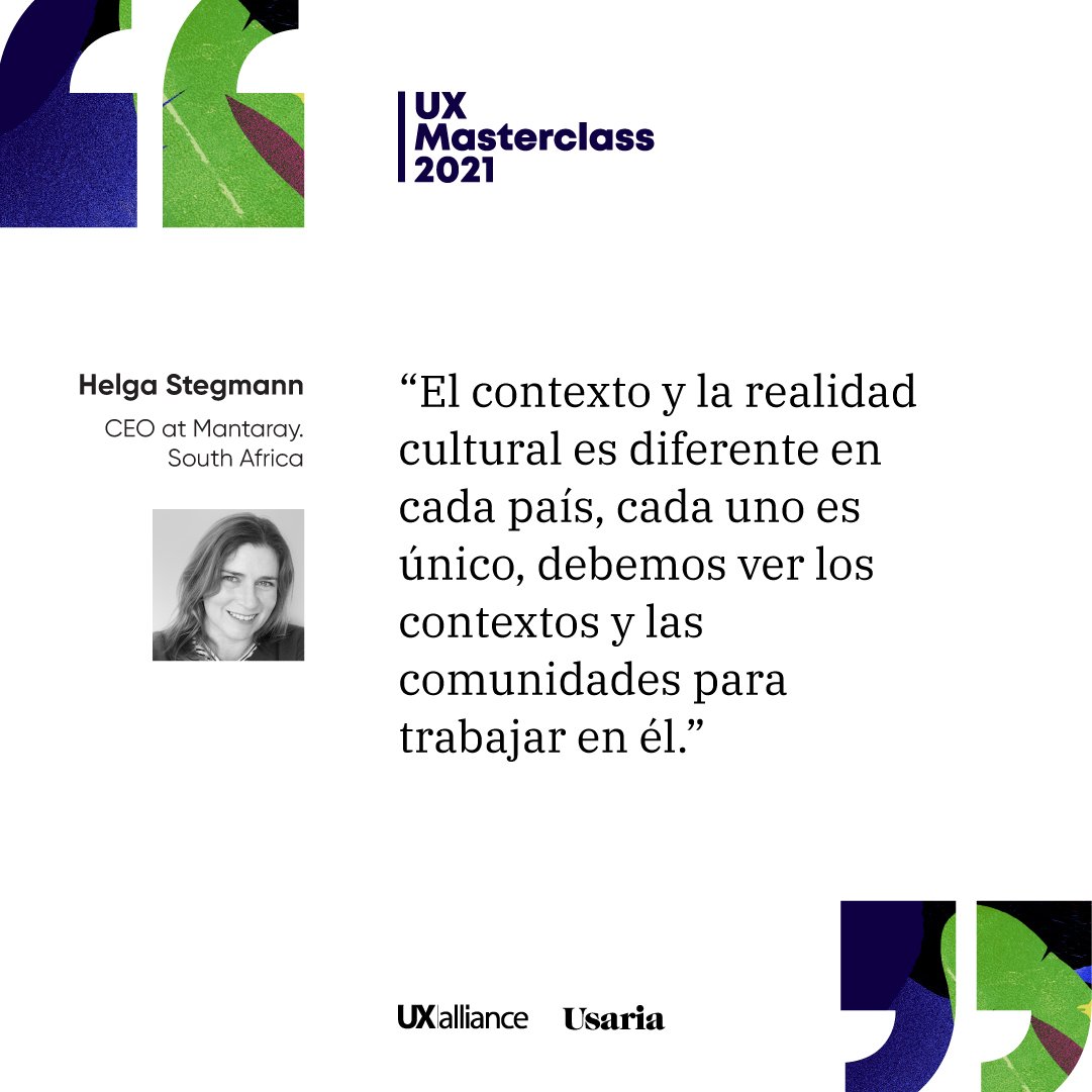 UsariaDesign's tweet photo. #FrasesDestacadas📍Helga @MantarayHelga, sobre inclusión a través del dinero móvil en África durante la #UXMasterClass2021 📲💳
#UXA #UXMC #Design #InclusiveDesign #SavetheDate #UX #MobileMoney #Inclusion https://t.co/bNyWXU1NA8