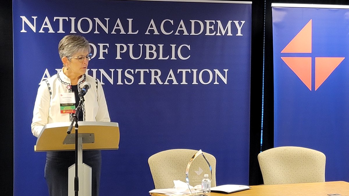napawash's tweet photo. Terry Gerton on our #FallMeeting2021: 'As gov'ts at all levels face the health pandemic, social inequities, climate events & economic uncertainties, public administrators must work collaboratively to help solve problems & ensure our #resilience.' https://t.co/coxjYnJrOt #intergov https://t.co/ZbDACwmNDj