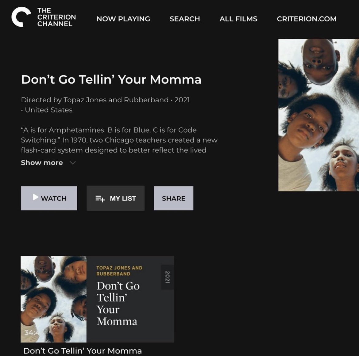 DGTYM now streaming on <a href="/Criterion/">Criterion Collection</a> Gratitude to the family, friends and crew that came together to create something that lives forever.