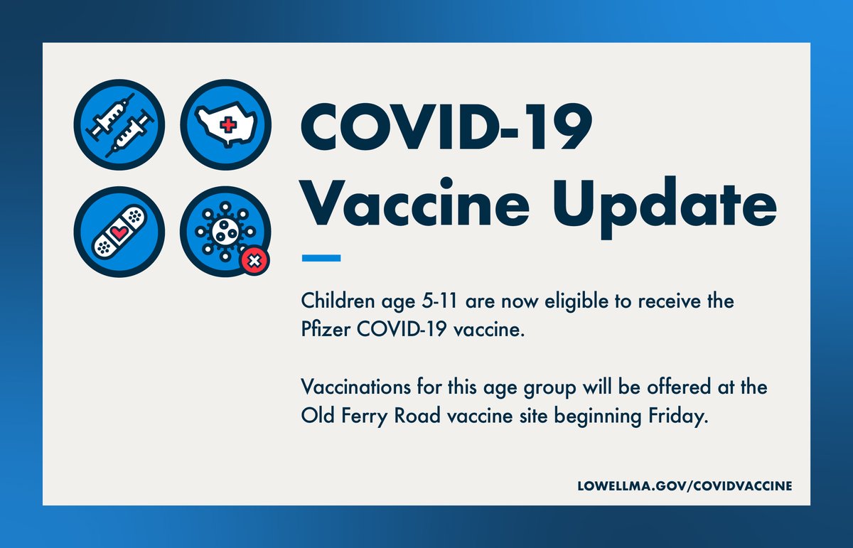 Children age 5-11 are now eligible to receive the Pfizer COVID vaccine under a new CDC recommendation.

Vaccines for children in this age group will be offered at the Old Ferry Road vaccine site beginning this Friday. Online appointments available soon.