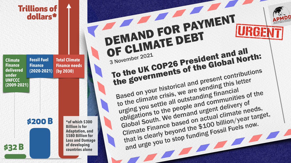 $100 Billion per year is not enough! We need commitments with clear timelines and actual delivery of  obligations for several times more of climate finance! #100BIsNotEnough #ClimateFinanceNOW