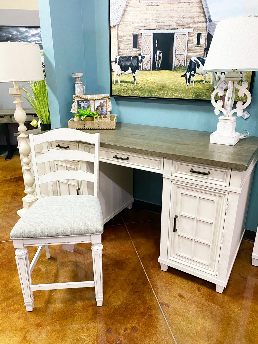 BoulevardHome's tweet photo. An office space this beautiful has to go home with you💙 Shop this furniture and more at Boulevard Home! Shop online or in-store at any of our three locations: Cedar City, St. George, and Mesquite! https://t.co/77k6CTtTtI