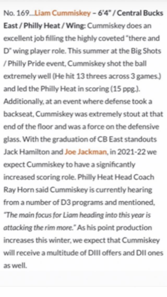 cbeasthoops's tweet photo. PrepHoops write up on Liam Cummiskey…BIG year coming! https://t.co/NpT9jSwC0p