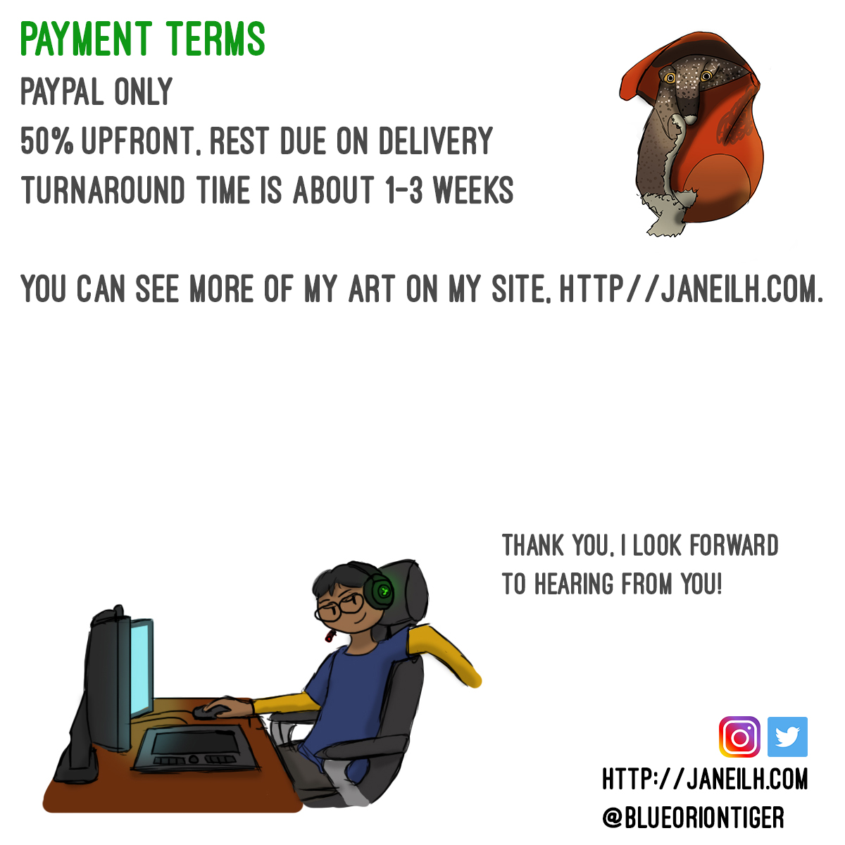 Blueoriontiger's tweet photo. This is my current #2021 commission info! Improved just a little, so my style changed a bit. I specialize in #dnd and #Pathfinder2e stuff. Otherwise message if you want something! https://t.co/0z3yeUoZw7