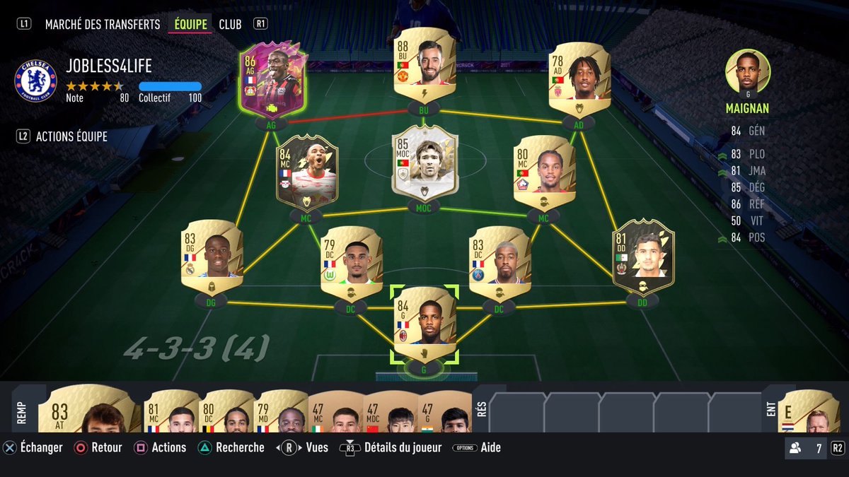 GuerriniRaphae1's tweet photo. @TwinsFifaHD Salut les gars voici ma petite équipe 0euros avec mendy et diaby invendable.
In game je joue en 4-2-4 avec deco et martins devant ,diaby à gauche et bruno à droite.
J’ai 40k et je suis pas très fort fifa mais je vais commencer les playoffs aller zoubi l’equipe https://t.co/yO8uxP9j4B