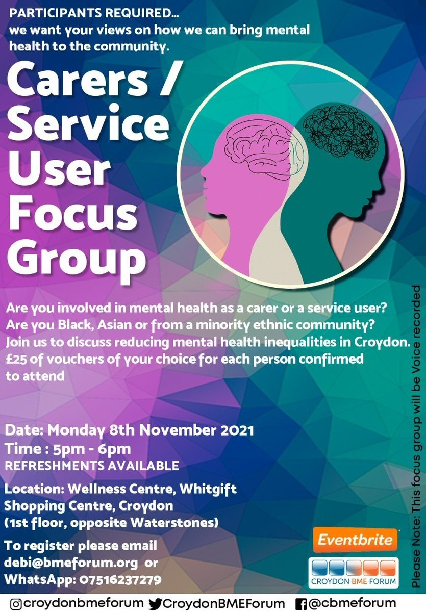BLBroadGreen's tweet photo. Hello community, are you I involved in mental health? Check out the poster below for Infos in this event in Croydon.
#mentalhealth #croydonevent #youngpeopleincroydon #mentalhealthsupportcroydon #mentalhealthforyoungpeople #eventswhitgiftshoppingcentre #novemberevents https://t.co/ReIIe3JrMg
