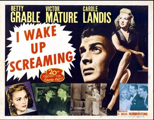 OK day 3 of #Noirvember & I'm going in with 'I Wake up Screaming' (1941) - how could I not with a title like that?! 🤷‍♀️ 

Glamorous starlet Vicky Lynn is murdered, and the cops want to pin the killing on her manager. Stars #BettyGrable, #VictorMature & #CaroleLandis.