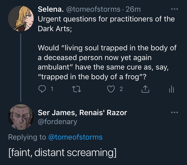 tomeofstorms's tweet photo. Once again, ❗️URGENT❗️question for the Dark Mages among us; are there other/swifter methods to resort to or must I relent to the increasingly pressing notion I might need to make out with my beau’s Dead Dad to free him from this corpse jail?

I do not want to, but I will. https://t.co/Yj0jn5gOQX