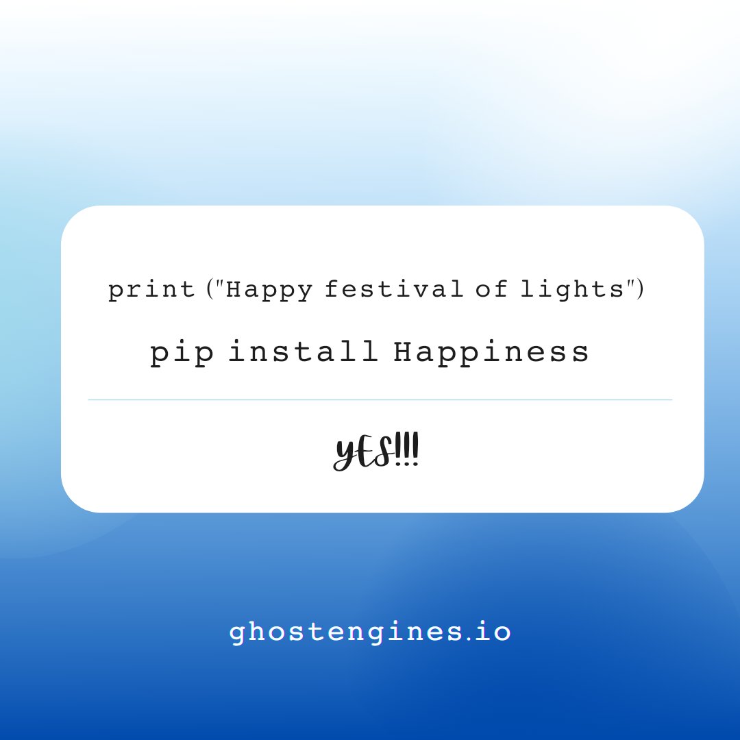 ghostengines's tweet photo. https://t.co/om2ngeG1cR wishes a very happy and prosperous Diwali to everyone! 

#PositiveVibes #Diwali #Deepavali #FestivalOfLights #festival #ArtificialIntelligence #Trending https://t.co/C5A1aShpZ2