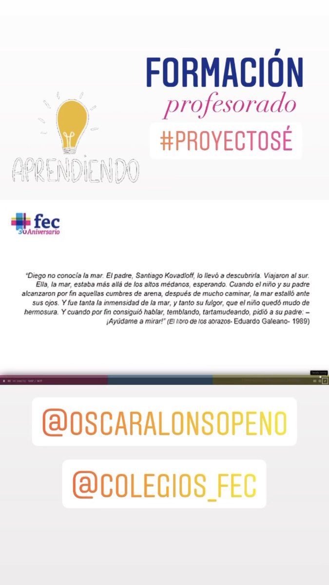 fecnscz's tweet photo. Nuestro claustro asiste virtualmente a la formación FEC de @oapeno #desconectar #proyectose #formacionprofesorado #webinarFEC https://t.co/zBpxXUZZ6i