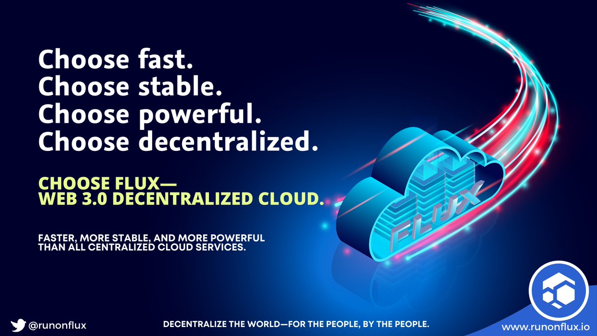 FluxPortugues's tweet photo. ✅Escolha a velocidade
✅Escolha a estabilidade
✅Escolha o poder
✅Escolha a #descentralização
🧙♂️Escolha a #rede de #computação #descentralizada #Flux💎
$Flux #criptomoedas #cripto #bitcoinportugal #Metaverse #web3 #CloudComputing #criptonews #criptotalks $ADA $DOT $KDA $SOL https://t.co/Z5BsormuRe