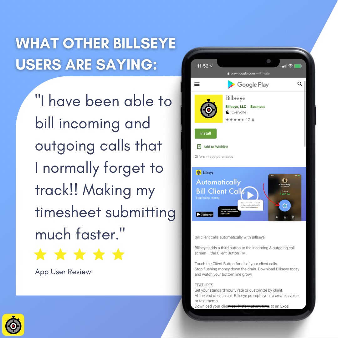 billseye_app's tweet image. Still on the fence about using Billseye? 
The proof is in the reviews! 🤩🤩🤩

Put a stop to the hesitation. Visit the link in our bio to download for a FREE TRIAL! 

#clientcall #mobileapp #tech #blacktech #businessneeds #blackowned #blacktechfounders