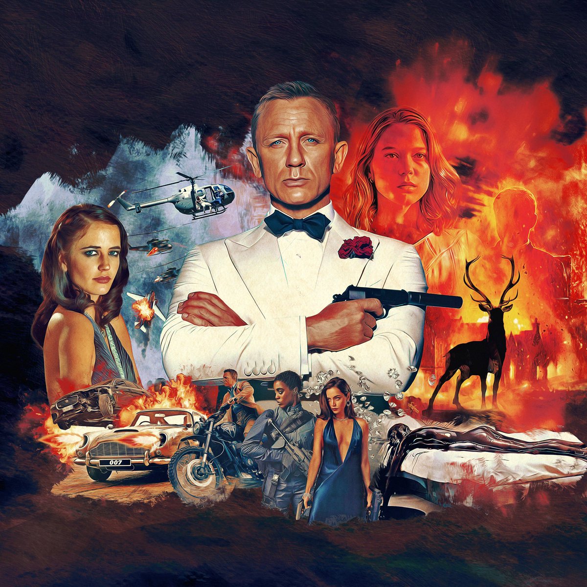 ThatTallGinger's tweet photo. 📀📀🎶🎵🕺 Probably the most niché bonkers thing I’ve ever made 😂 

I wanted an excuse to create a piece celebrating the Craig era and this seemed like the perfect context for it. Any Geoff Love fans in the house? 😎🕺🕺✌️

#JamesBond #DanielCraig #Fanart #vinylrecords https://t.co/GlkR6b9vmz