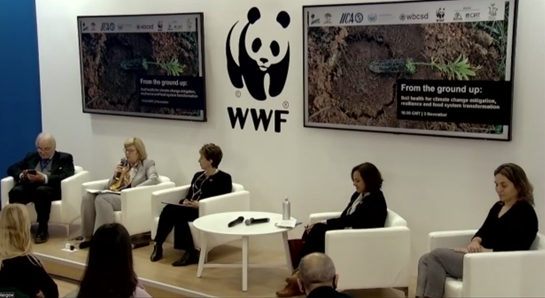 Over 90% of food production relies on healthy #soil, but 52% of farm land underperforms from overuse of chemicals &amp; tillage. We urgently need to do justice to soil health &amp; the asset that is it -<a href="/WWFLeadFood/">João Campari</a> speaking at #COP26 on soil health for climate change &amp; good food systems