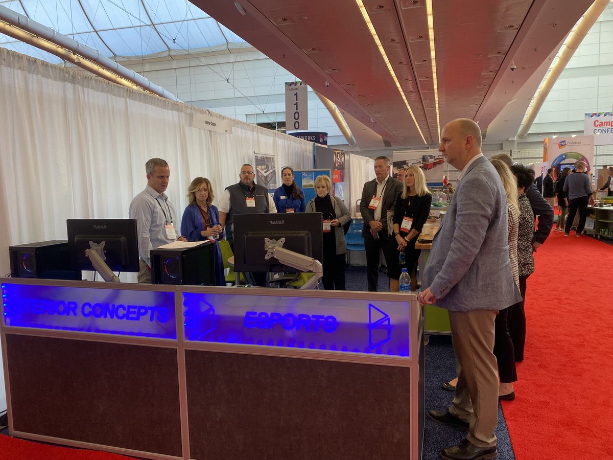 InteriorConcpts's tweet photo. The ICC team had a great first night getting ready for EDspaces! Had a nice dinner with our dealer partners at Virco last night on Mt. Washington overlooking downtown Pittsburgh. Our E-Sports display is up and running! If you're there, stop by and see us in Booth 1223!

#edspaces https://t.co/chtnczipvN