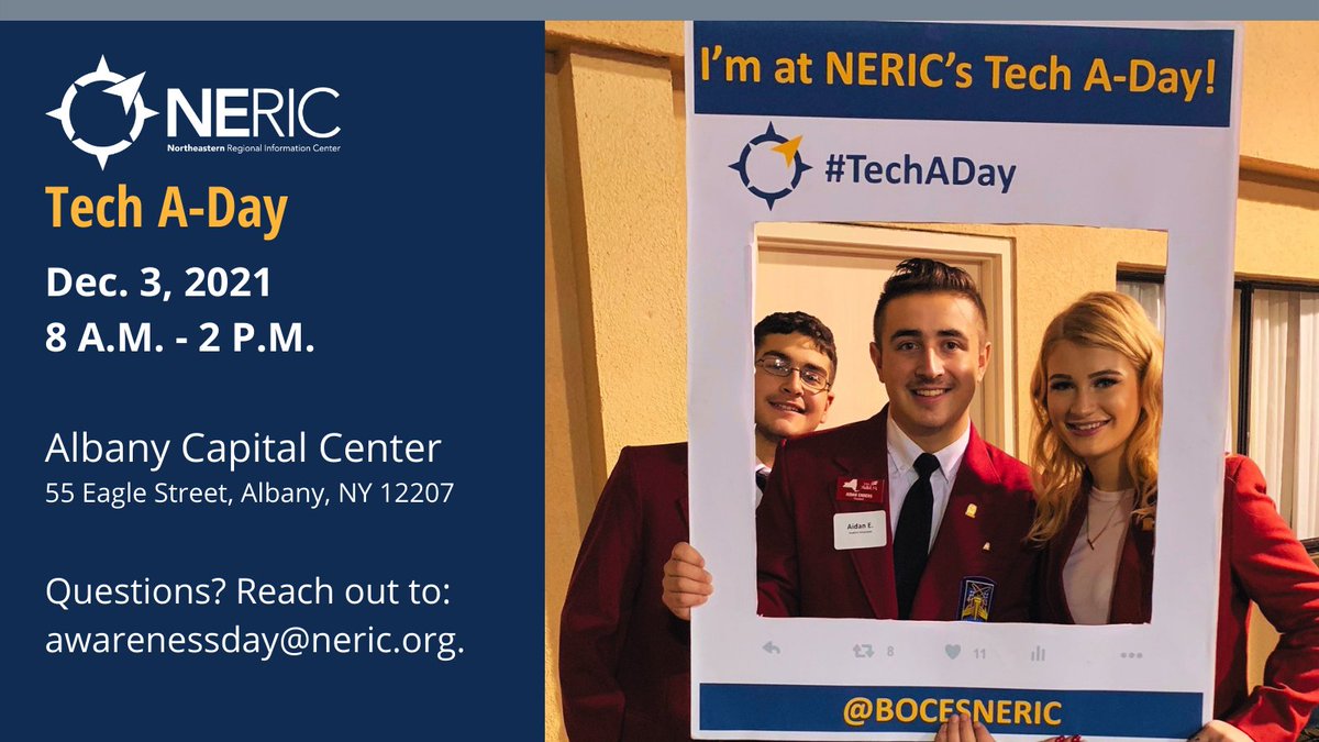 BOCESNERIC (@bocesneric) on Twitter photo Tech A-Day is one month away! Join us on December 3 by registering here: bit.ly/3EBQfQ9 #TechADay <a href="/AlbanyCapCenter/">AlbanyCapitalCenter</a> Tech A-Day is one month away! Join us on December 3 by registering here: bit.ly/3EBQfQ9 #TechADay <a href="/AlbanyCapCenter/">AlbanyCapitalCenter</a>