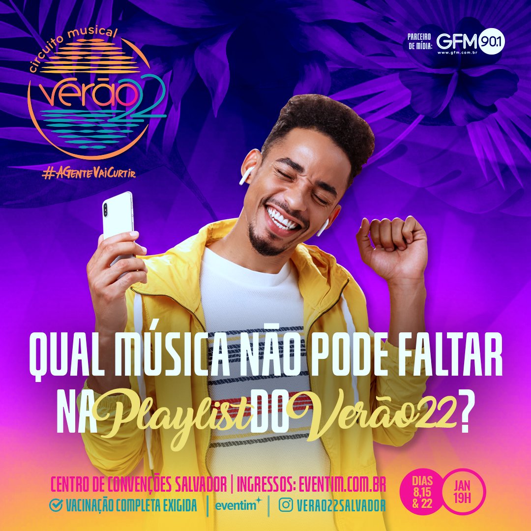 verao22salvador's tweet photo. ♥Feriado acabou mas o V22 tá cada vez mais perto meu amô.

Aqui a gente valoriza a diversidade musical e queremos ver todo muito curtindo muito no nosso circuito musica.

Me diga ai, qual música não pode faltar no Verão 22?

#Verão22 #AGenteVaiCurtir #AGenteMerece #AGenteSonhou https://t.co/O2zvZo0QwY