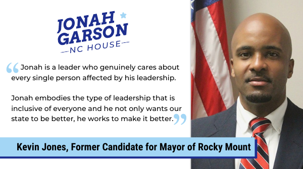 JonahGarsonNC's tweet photo. Kevin Jones, a fifth-generation Rocky Mount native, is one of our great next-generation leaders for Eastern North Carolina and someone whom I look forward to working alongside for years to come. #BuildingPowerTogether https://t.co/oV8mBmrlC9