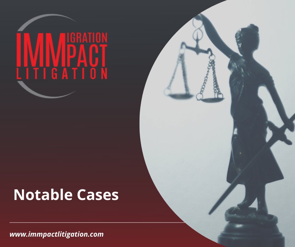 IMMpactLit's tweet image. Wondering about the kind of work we do here at IMMpact Litigation? Check out our notable cases on our website:
bit.ly/3ugRj89 

#immigrationlaw #immpact