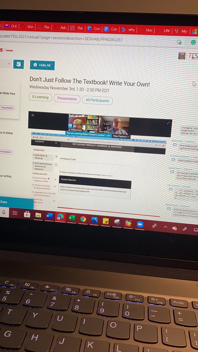 Pioneer session; the first in the conference! Well done to the presenters on such a great session! #tesl2021 @TESLOntario