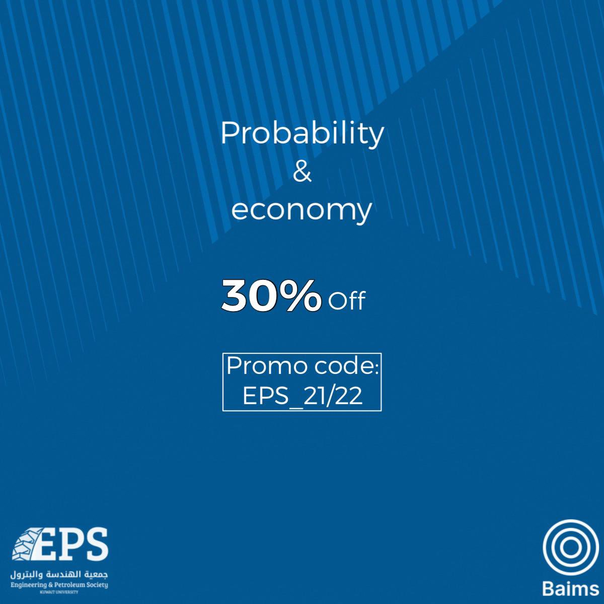 Probability &amp; economy students, get 30% off on baims’s classes when purchasing with our promo code. 
Good luck 💙
#EPS_KU
