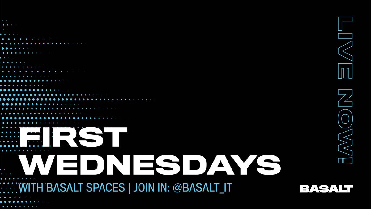 basalt_it's tweet photo. We are LIVE! Join in now and don't miss out on a topical tech discussion with Basalt team
@Kylefrankwhite and @vt_codes
#BasaltSpaces #zatech #zatechspaces
https://t.co/w3inwuvXZ0 https://t.co/gSB8wpg44z