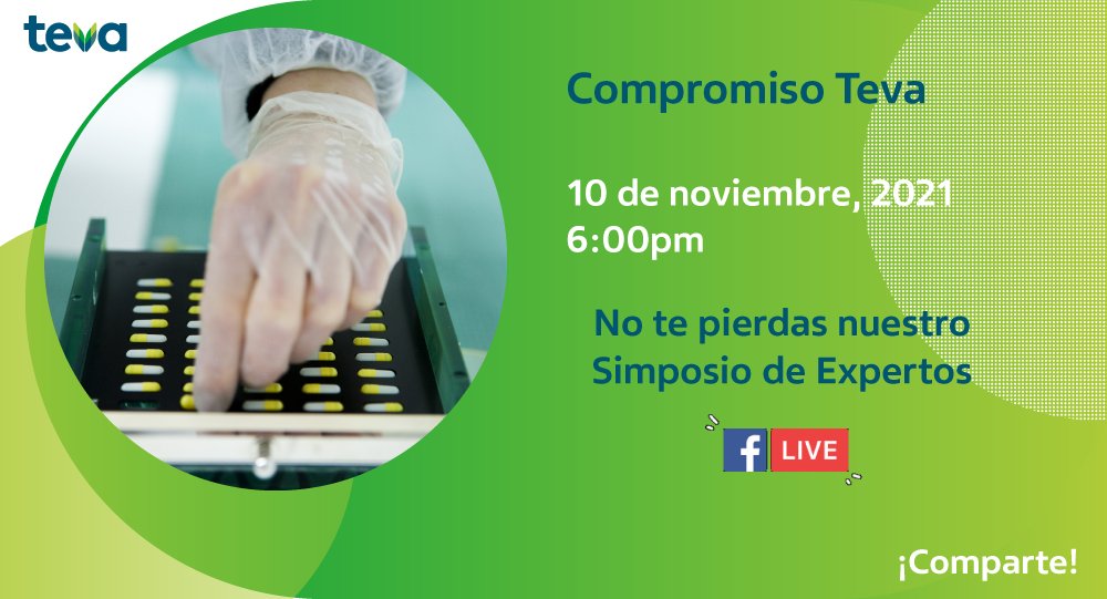 TevaMexico's tweet photo. ¡Estamos a una semana! Acompáñanos en nuestro #SimposioDeExpertos, donde queremos reafirmar nuestro #CompromisoTeva
¡No olvides compartir!
https://t.co/tYF3NjCraQ https://t.co/J7apBHChWB