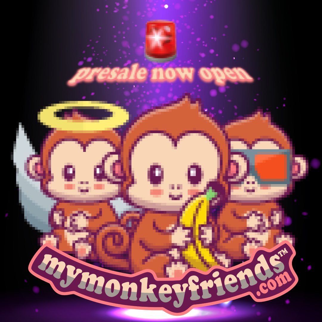 mymonkeyfriendz's tweet photo. THEY’RE HERE!!!🐵🍌

Meet them at https://t.co/s81IMiXSZ2👨🏻‍💻

🚨GIVEAWAY ALERT🚨

1️⃣ Follow Twitter @mymonkeyfriendz
2️⃣ Like &amp; Retweet
3️⃣ Tag a friend on post
4️⃣ Follow Instagram @mymonkeyfriends
5️⃣ Join our Discord (link in bio)

#nft #nftcollector #giveaway #mymonkeyfriendz https://t.co/KATaE8MB3R