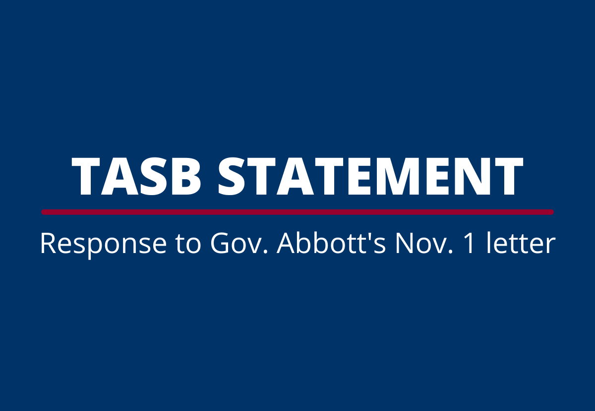 We've issued a formal response to Gov. Abbott's November 1 letter to TASB regarding reportedly inappropriate library books and instructional materials in Texas public schools. Read it here: bit.ly/3o13MKK