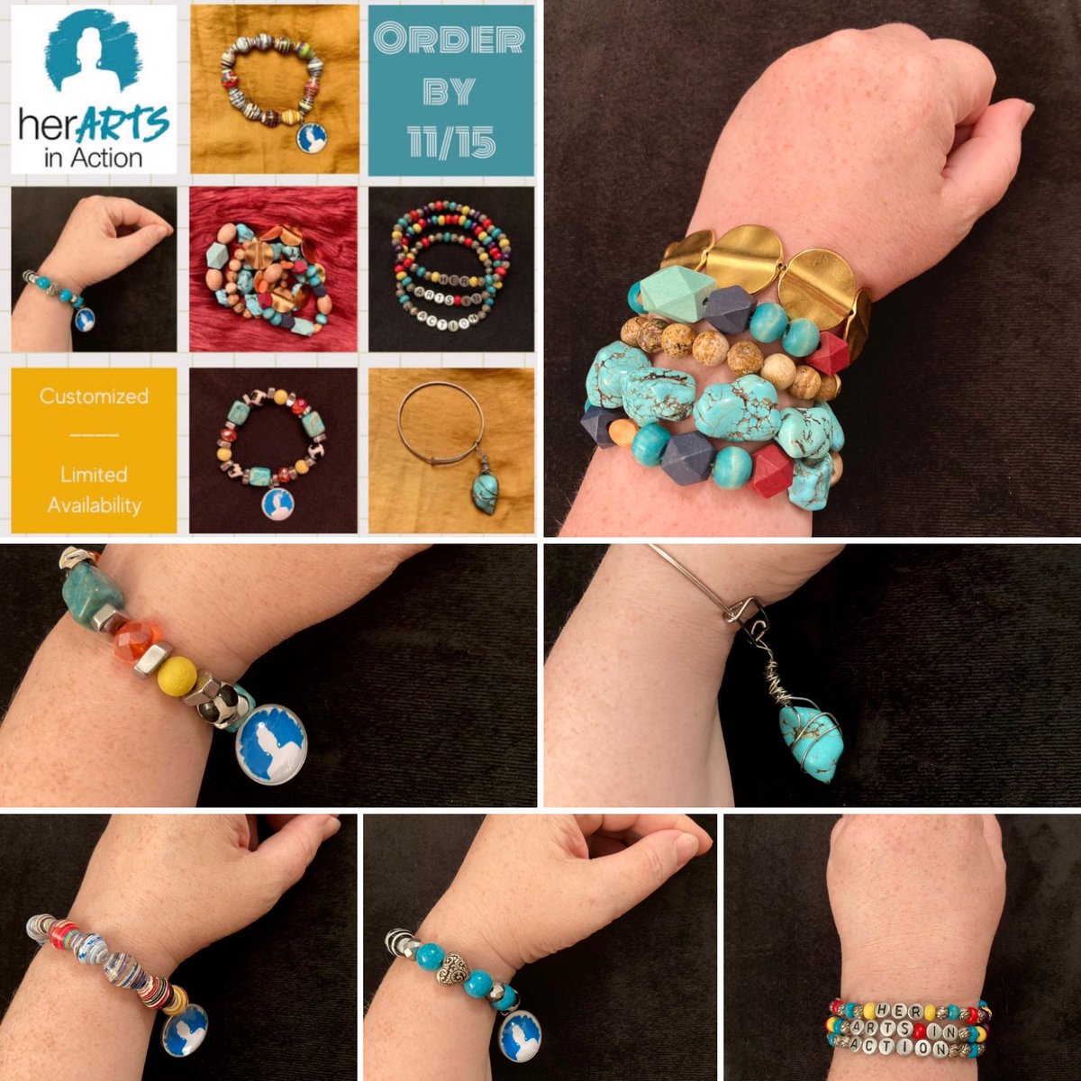 herartsinaction's tweet photo. Have you ordered your unique bracelet yet? Custom made by #24pearlscouture preorders are available only until November 15. Limited quantities. Order now! https://t.co/dzzngTczW5 #artinaction #itsaboutaccess #bracelet #fundraiser https://t.co/bAnTZMr5G5