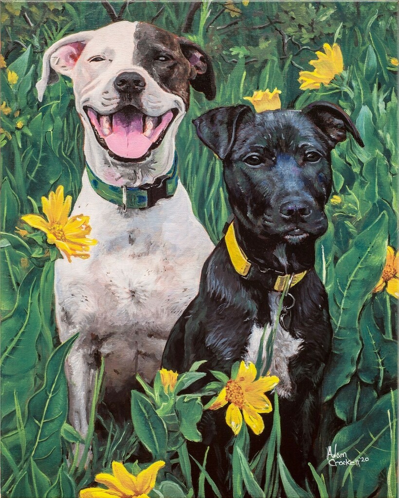 AdamMCrockett's tweet photo. Portraits make great Christmas gifts! 

Right now I'm offering a holiday special on a custom commission like you see below: 16" x 20" acrylic on canvas portrait of two subjects for $750 (normally $1000!). 

I'll only be able to do around 4 of these befor… https://t.co/NO5aWHRtB1 https://t.co/TGx2EI4RPT