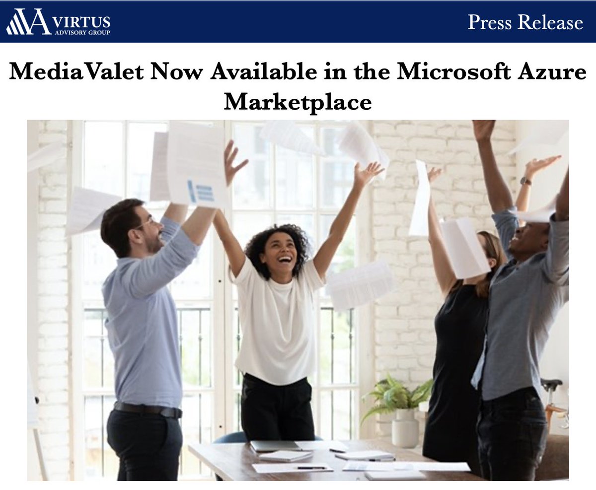 Virtus_Advisory's tweet photo. MediaValet $MVP #DigitalAsset Management #Software Now Available in @Microsoft #Azure Marketplace

MVP customers can benefit from streamlined purchasing, deployment and management provided by Azure Marketplace 

$MVP.T #SaaS #investing #stocks 

Read PR: https://t.co/pLa1o8N1vk https://t.co/3bbdTLwD6W