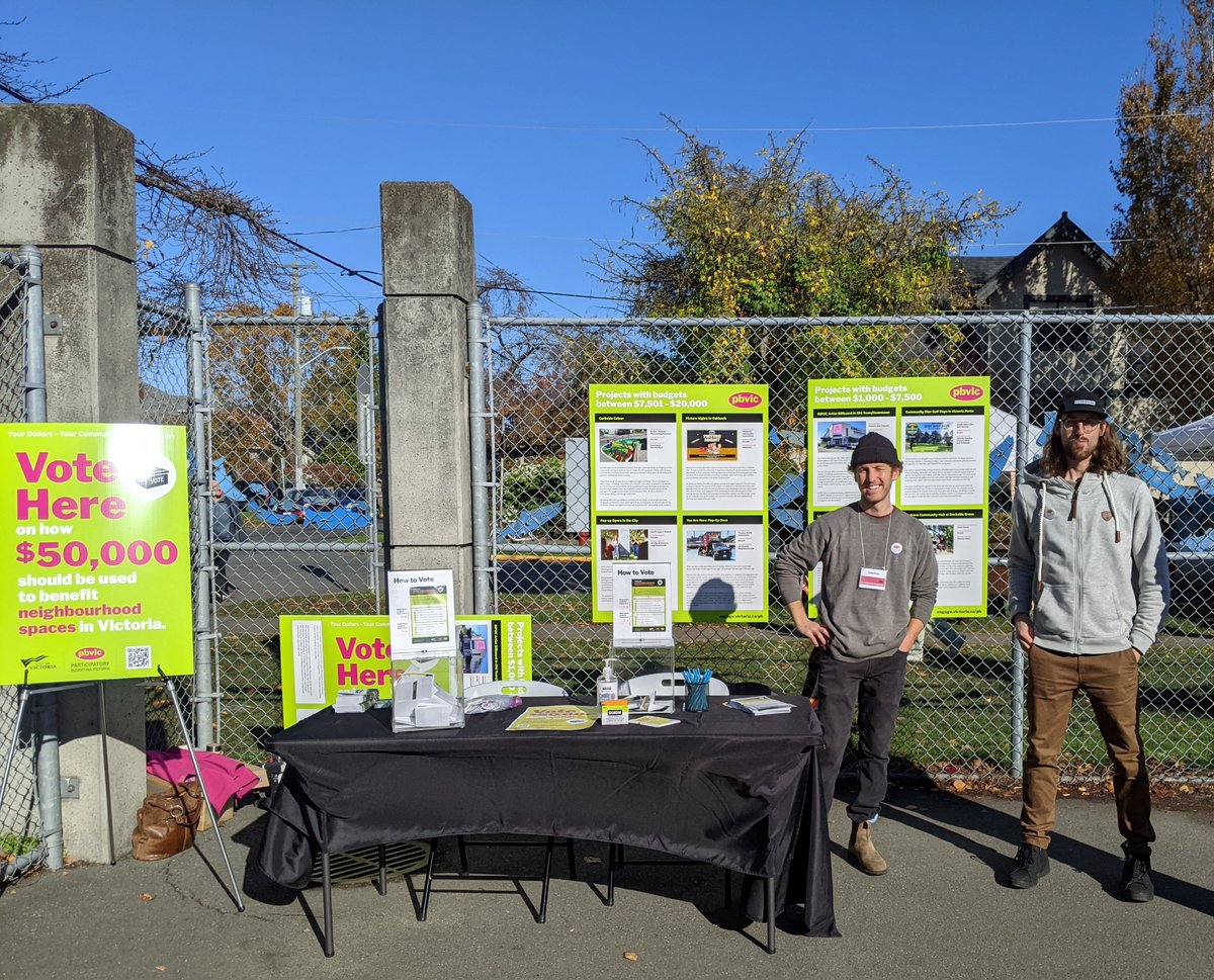 CityOfVictoria's tweet photo. Our 2021 Participatory Budgeting Initiative is underway! It's up to you to decide which community-led projects should be funded. 

Learn about the projects &amp; vote at https://t.co/Hactf68NH6, or visit a pop-up station:
📍 Hillside Mall | Nov 7
📍 The Bay Centre | Nov 13

#pbvic https://t.co/Z9nSZMvrzO