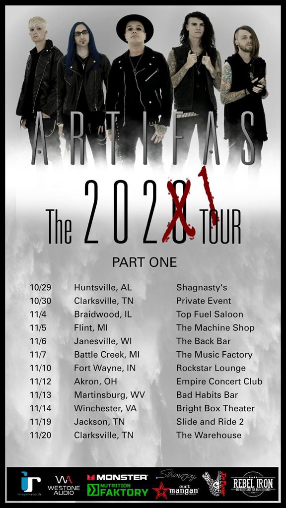 Artifas's tweet photo. The 2021 Tour has been rockin' so far, and we're just getting our sea legs back!!! More show announcements for the second part of The 2021 Tour coming soon!!! Who's ready for a party?!

#ARTIFAS #Reflections #The2021Tour https://t.co/KCowS8u2Vw