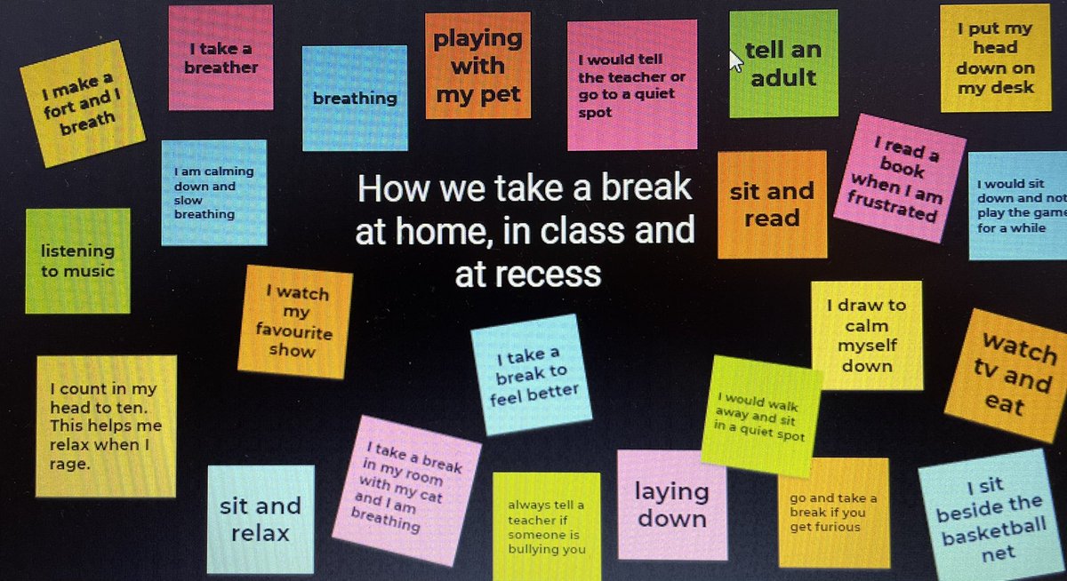 This is how grade 3’s and 4’s take a break @GlenWilliamsPS1 <a href="/2ndStepProgram/">Second Step Programs</a> <a href="/HDSB_smhwb/">HDSB student mental health and well-being</a> <a href="/HaltonDSB/">HDSB</a>