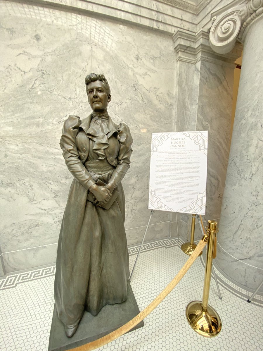 MorganWolfeNews's tweet image. Today — there was a celebration for the first ever female Utah State Senator. She was actually one of the first in the country too! 

$35 for a campaign in 1896 against her HUSBAND. The doctor’s statue is heading to the US Capitol! #womeninpolitics #suffragettes