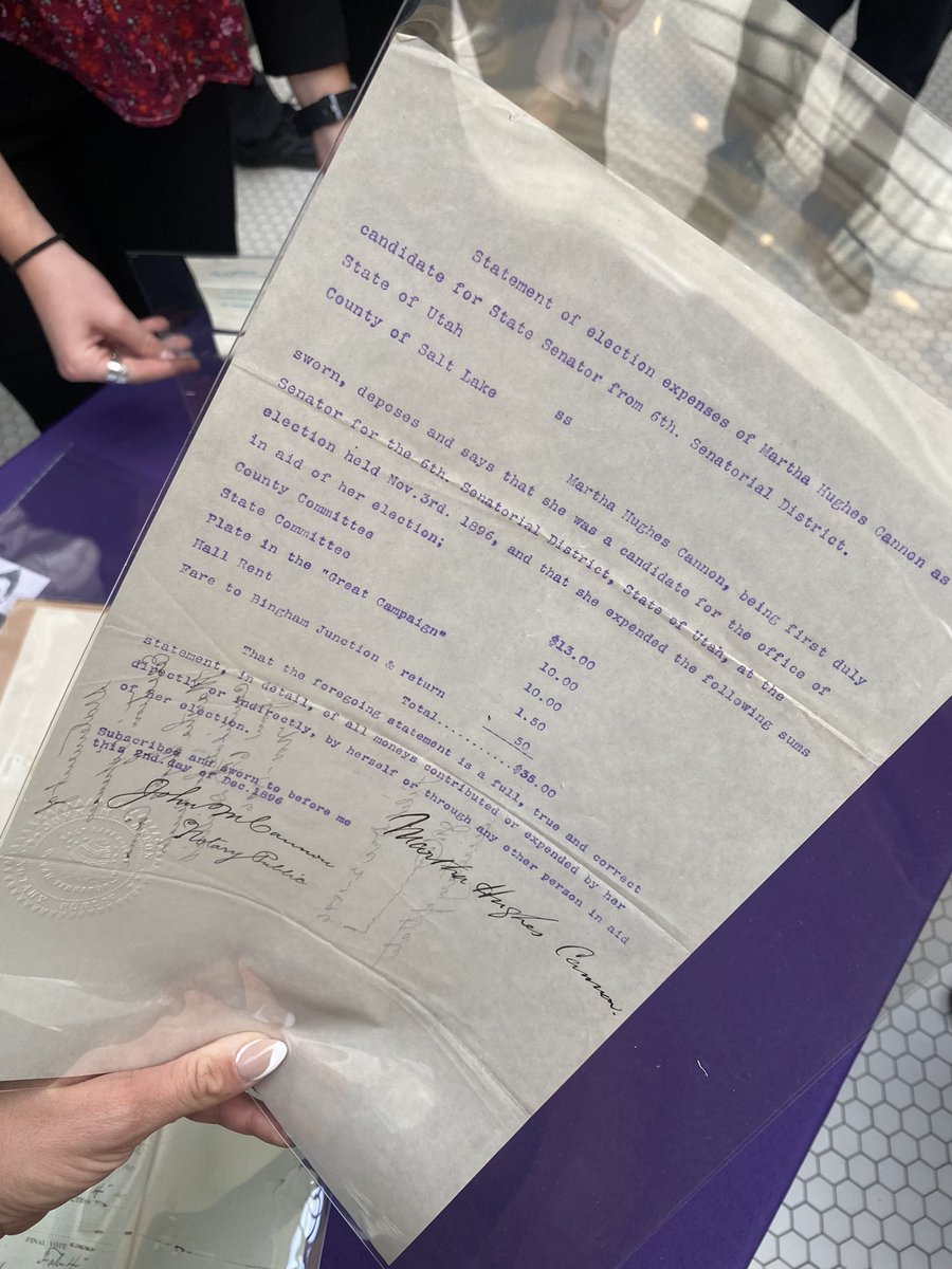 MorganWolfeNews's tweet image. Today — there was a celebration for the first ever female Utah State Senator. She was actually one of the first in the country too! 

$35 for a campaign in 1896 against her HUSBAND. The doctor’s statue is heading to the US Capitol! #womeninpolitics #suffragettes