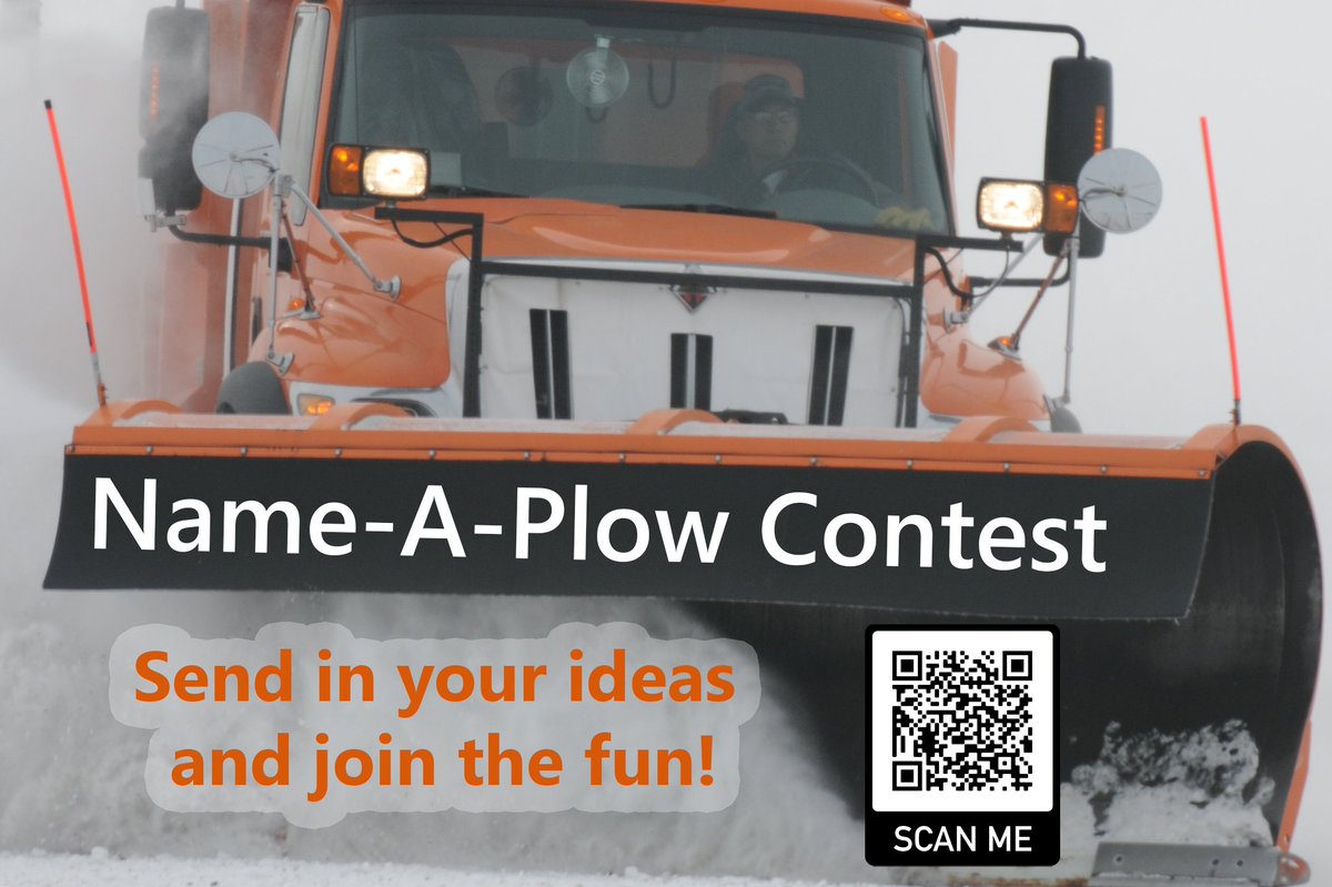 NorthDakotaDOT's tweet photo. NDDOT’s Name-A-Plow Contest is officially open! 

Submit your most creative snowplow names through Nov. 30 for the chance to name a NDDOT snowplow.

For more details and to submit your idea visit https://t.co/CMmqbdcWMe. https://t.co/gOY06HPoNM