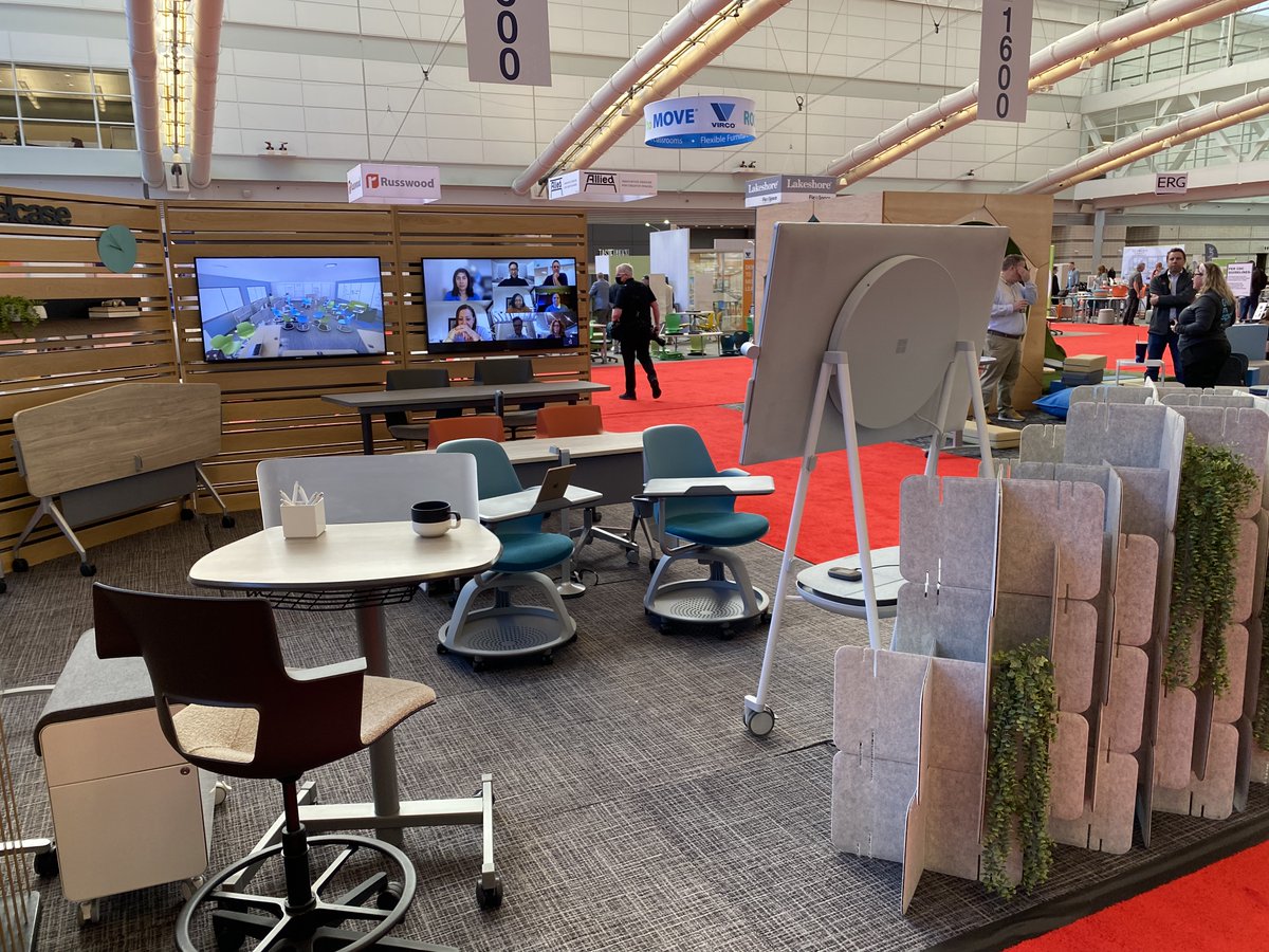 SteelcaseLearn's tweet photo. We’re excited to be back at #EDspaces this week - visit us in our exhibit space to see our latest solutions for learning spaces, including our award-winning Elbrook Table Collection! https://t.co/rlRiiO7SPS