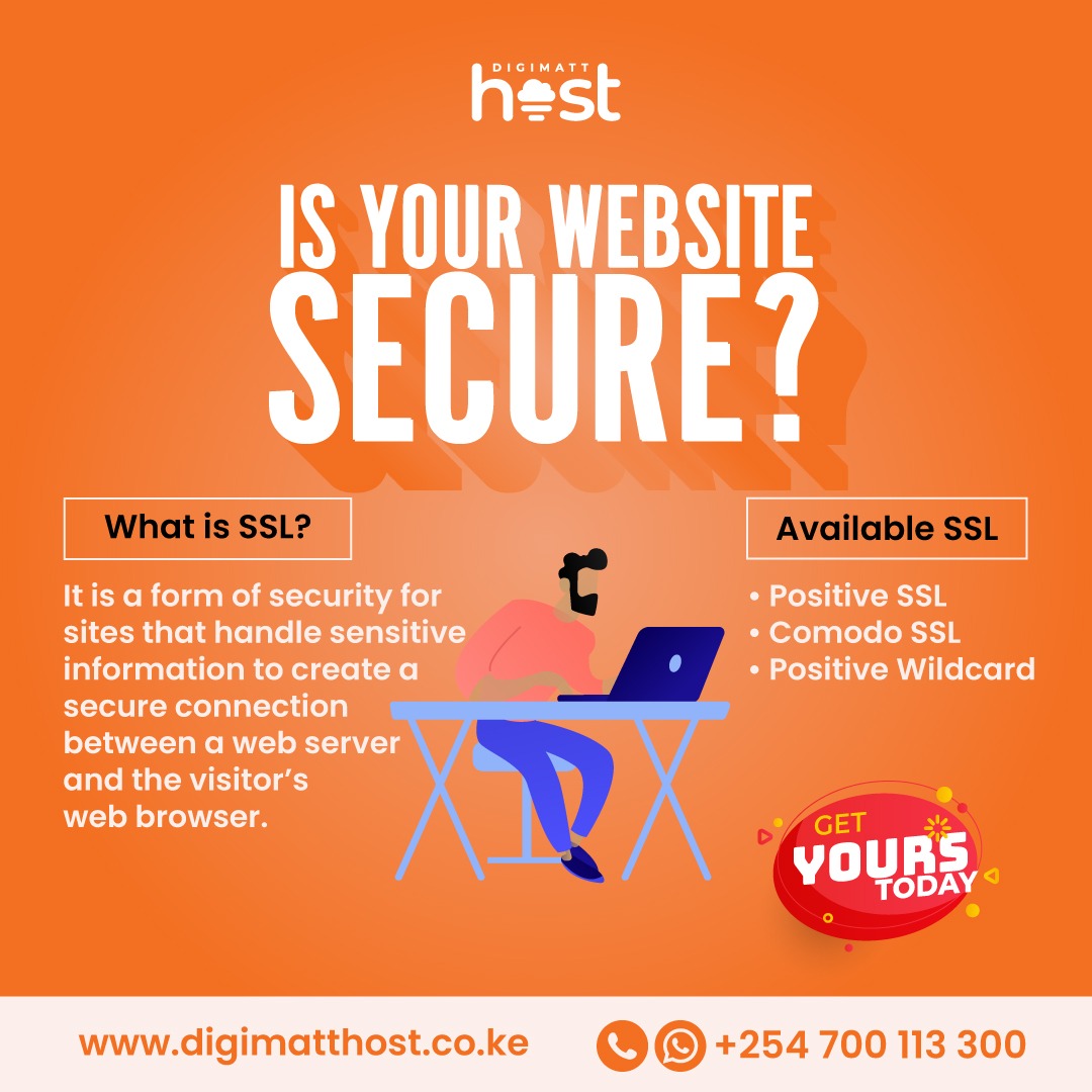 digimatthost's tweet photo. Let experts solve security issues on your website? Talk to us to get your website secured. We offer friendly SSL Certificate plans. DM us or contact us on:
Tel: 0700113300
Email:sales@digimatthost.co.ke
Web: https://t.co/MMAvNJrMW0 https://t.co/ephYkRFRJN